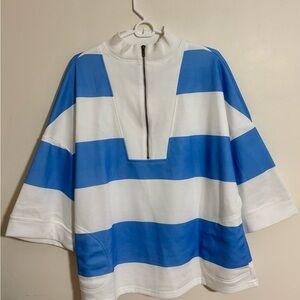 Violet and White Striped Top